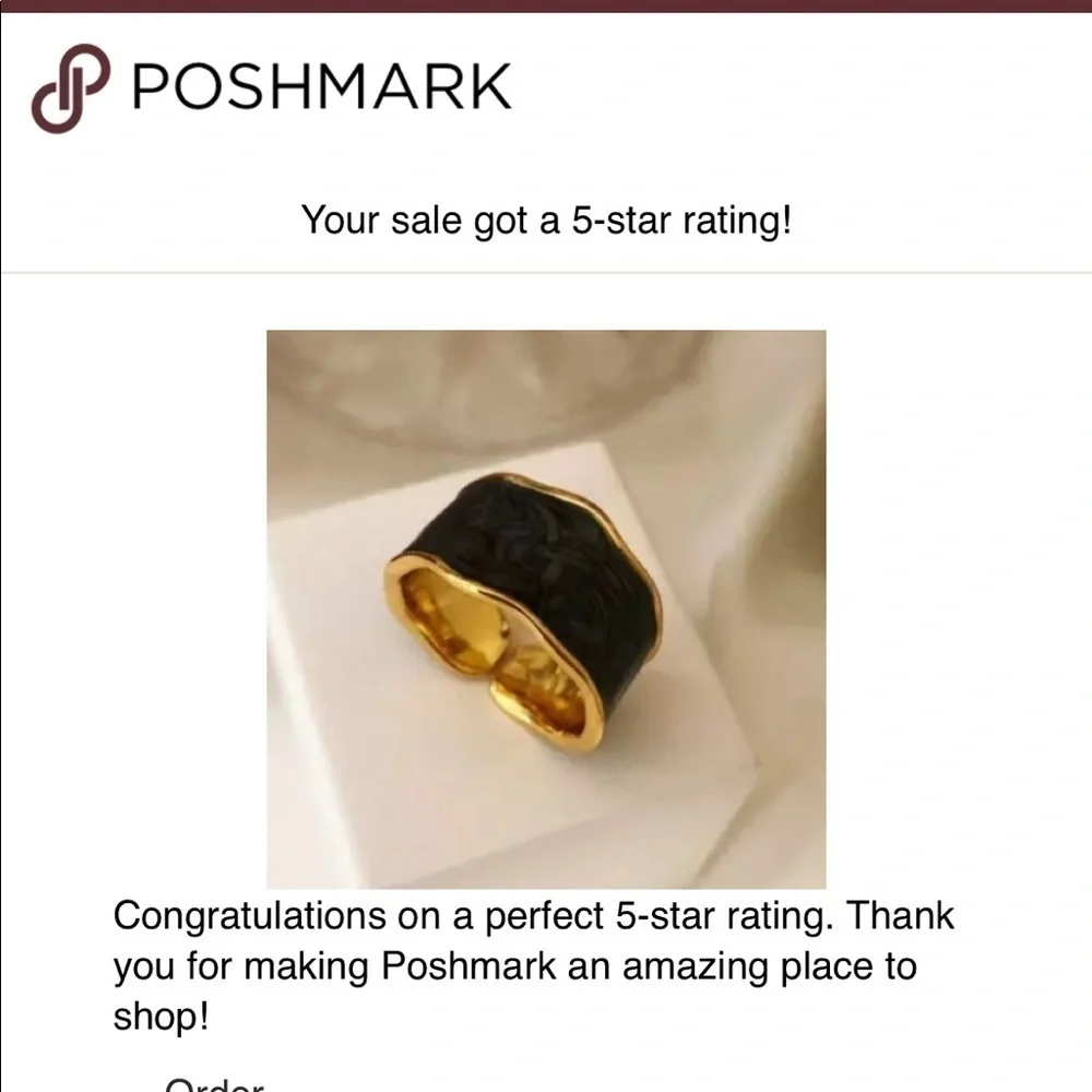 Re-stocked❗️new Black Enamel Ring 925 Stamped - Picture 5 of 7